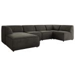 Narożnik MODARO U 6M - strona lewa - ciemnoszary, welwet