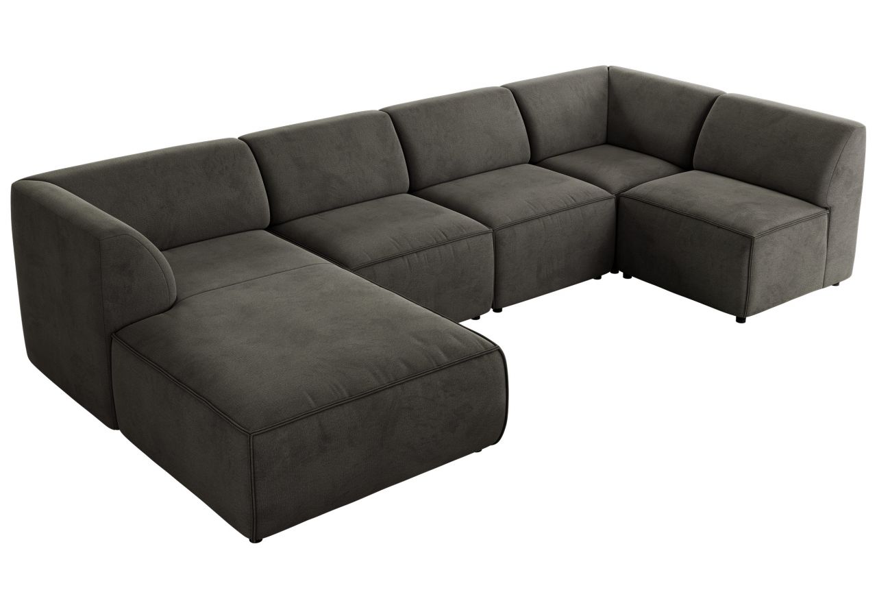 Narożnik MODARO U 6M - strona lewa - ciemnoszary, welwet