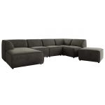 Narożnik MODARO U 6M - strona lewa - ciemnoszary, welwet