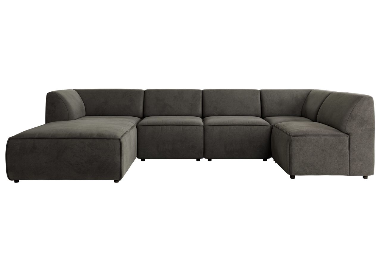 Narożnik MODARO U 6M - strona lewa - ciemnoszary, welwet