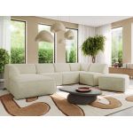 Narożnik MODARO U 6M - strona lewa - kremowy, struktura