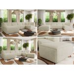 Narożnik MODARO U 6M - strona lewa - kremowy, struktura