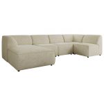 Narożnik MODARO U 6M - strona lewa - kremowy, struktura