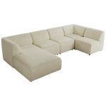 Narożnik MODARO U 6M - strona lewa - kremowy, struktura