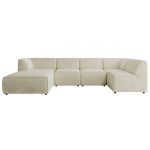 Narożnik MODARO U 6M - strona lewa - kremowy, struktura