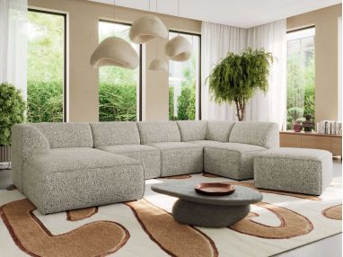 Narożnik MODARO U 6M - strona lewa - beżowy, struktura