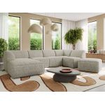 Narożnik MODARO U 6M - strona lewa - beżowy, struktura