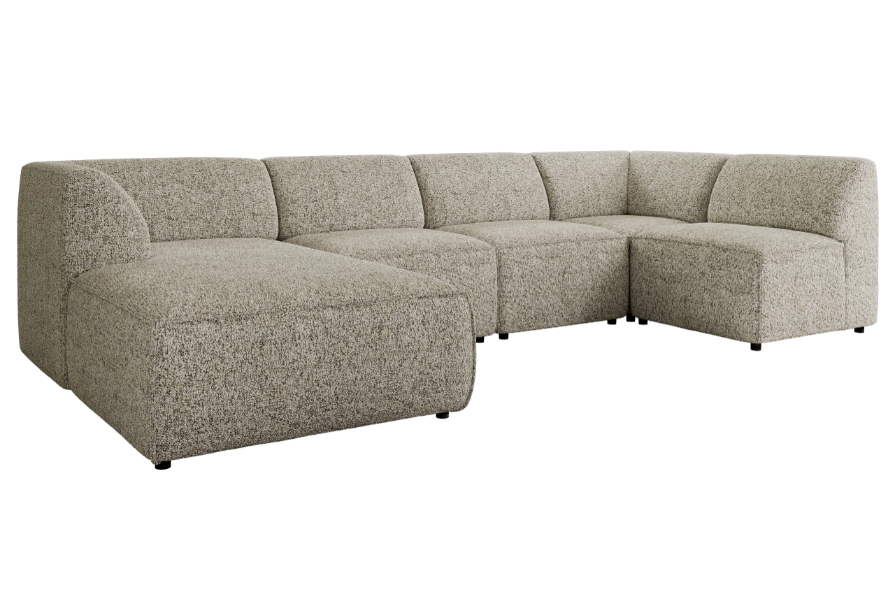 Narożnik MODARO U 6M - strona lewa - beżowy, struktura