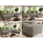 Narożnik MODARO U 6M - strona lewa - szary, struktura