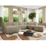 Narożnik MODARO U 6M - strona lewa - ciemnobeżowy, struktura