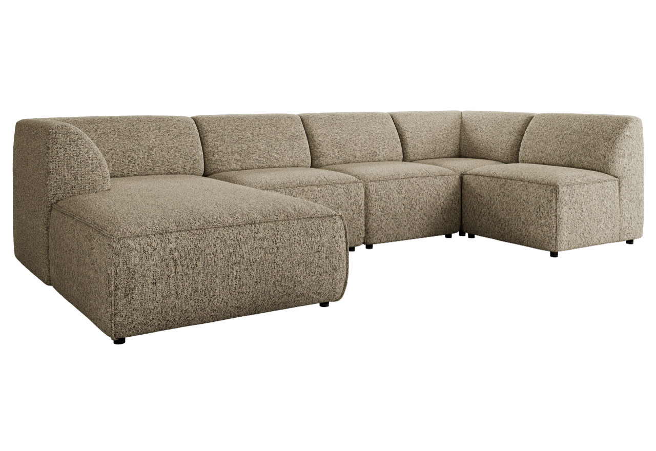 Narożnik MODARO U 6M - strona lewa - ciemnobeżowy, struktura