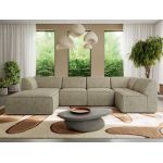 Narożnik MODARO U 6M - strona lewa - ciemnobeżowy, struktura