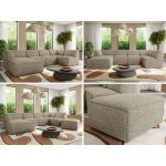 Narożnik MODARO U 6M - strona lewa - ciemnobeżowy, struktura