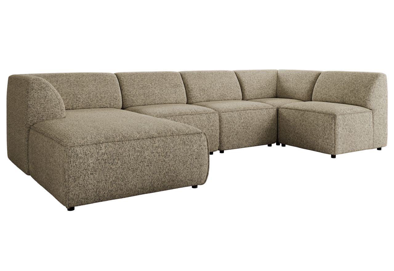 Narożnik MODARO U 6M - strona lewa - ciemnobeżowy, struktura