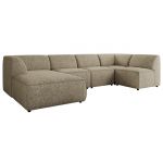 Narożnik MODARO U 6M - strona lewa - ciemnobeżowy, struktura