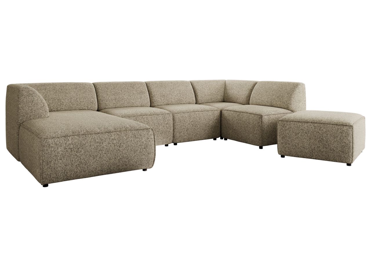 Narożnik MODARO U 6M - strona lewa - ciemnobeżowy, struktura