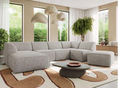 Narożnik MODARO U 6M - strona lewa - jasnoszary, struktura