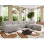 Narożnik MODARO U 6M - strona lewa - jasnoszary, struktura