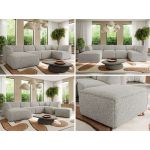 Narożnik MODARO U 6M - strona lewa - jasnoszary, struktura