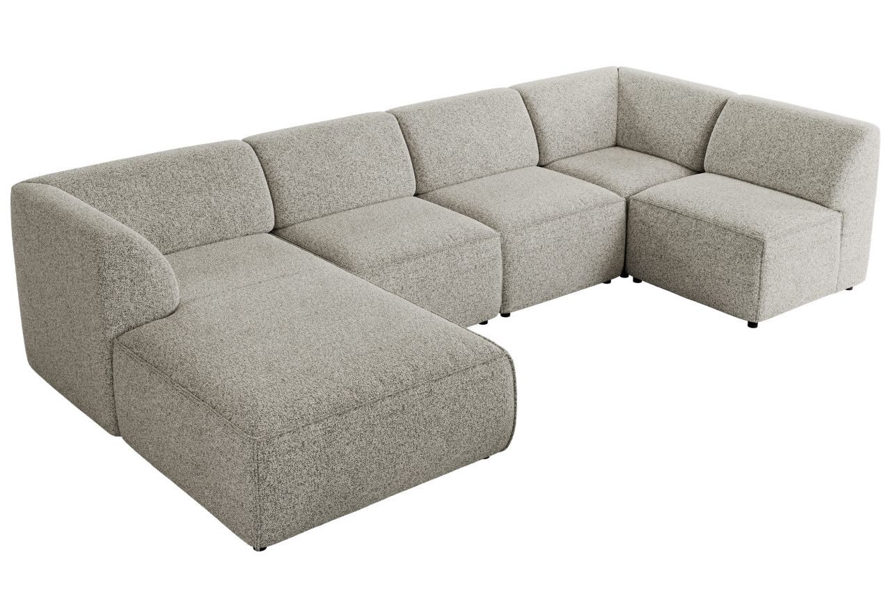 Narożnik MODARO U 6M - strona lewa - jasnoszary, struktura