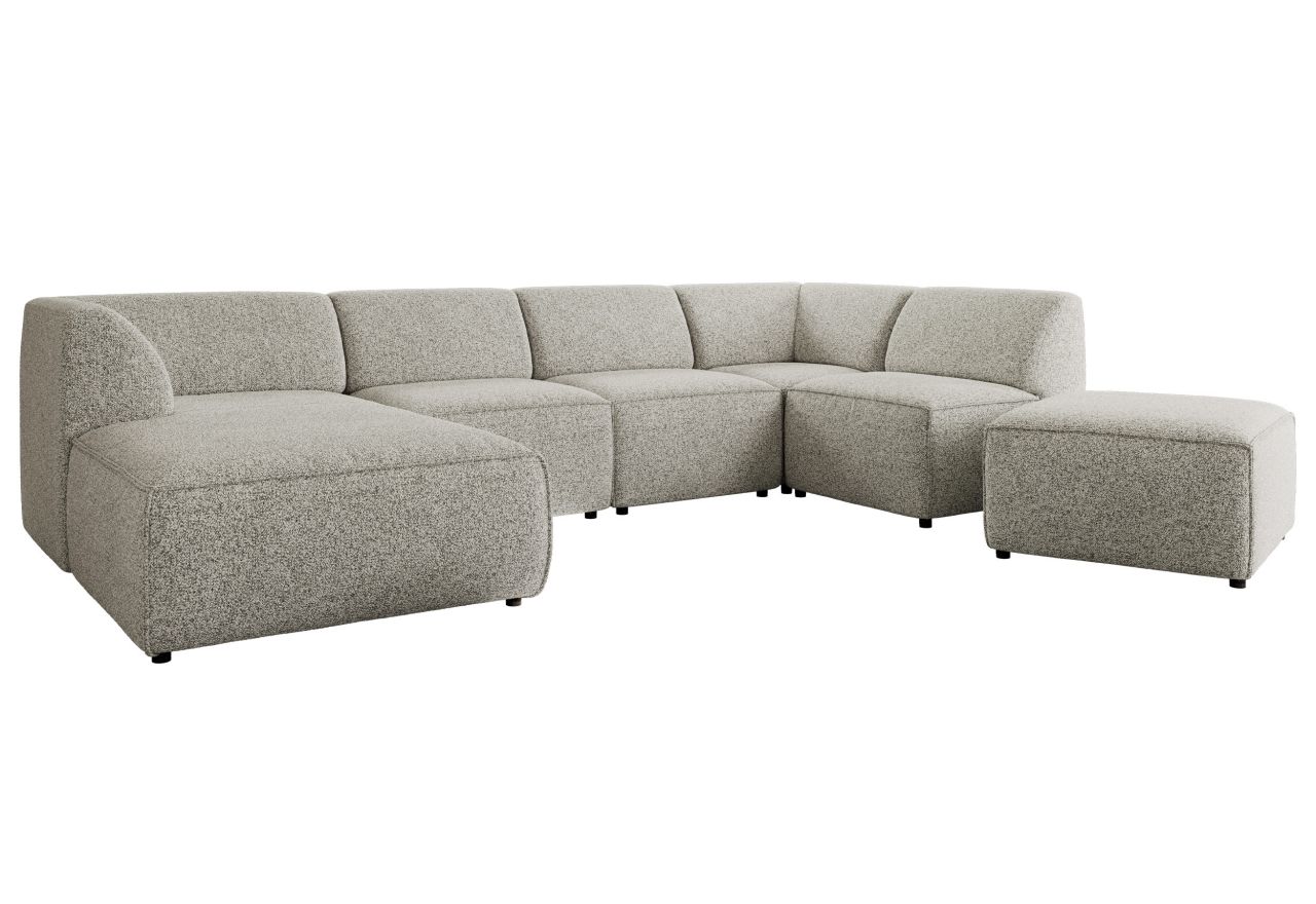 Narożnik MODARO U 6M - strona lewa - jasnoszary, struktura