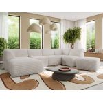 Narożnik MODARO U 6M - strona lewa - beżowy, sztruks