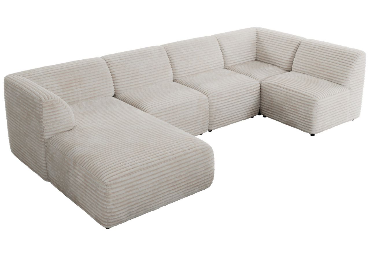 Narożnik MODARO U 6M - strona lewa - beżowy, sztruks