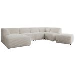 Narożnik MODARO U 6M - strona lewa - beżowy, sztruks