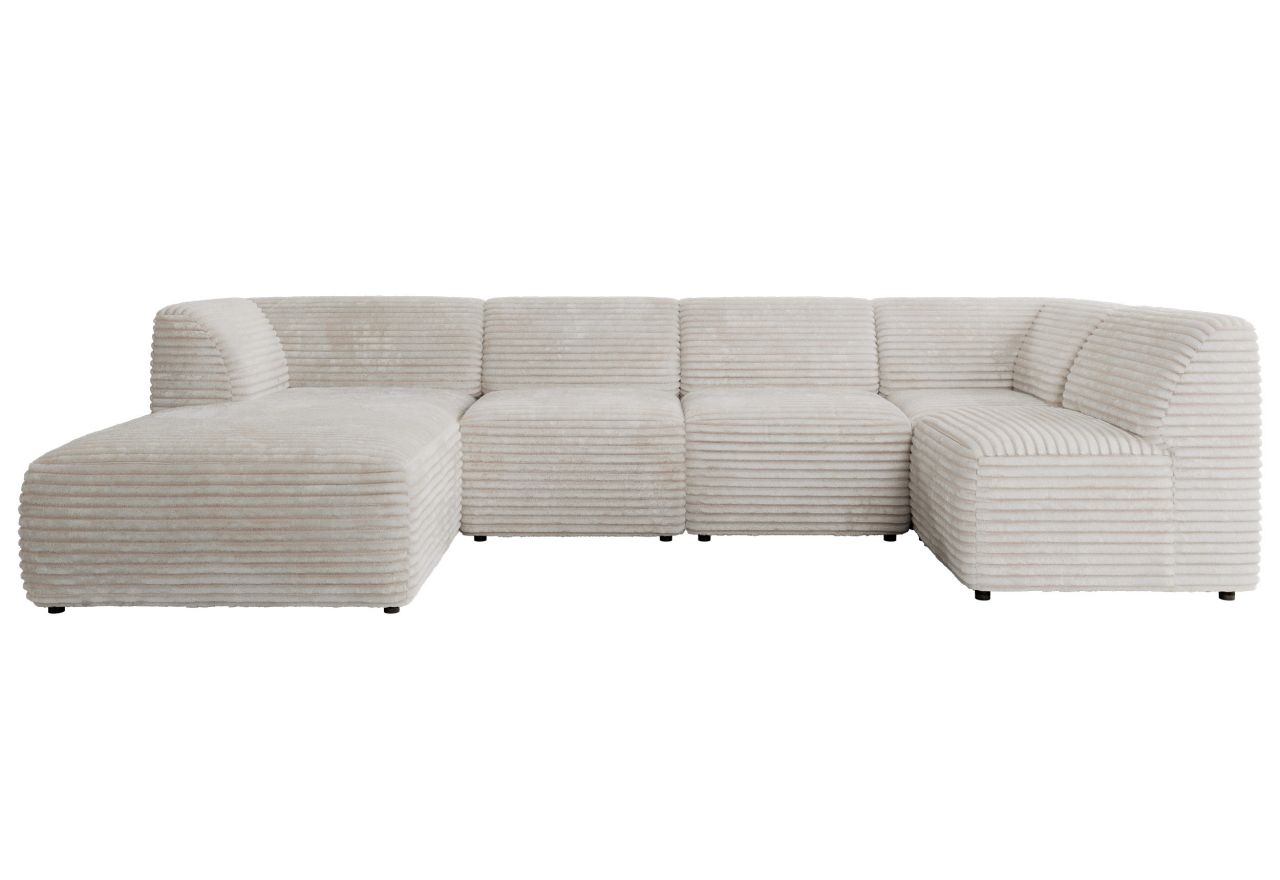 Narożnik MODARO U 6M - strona lewa - beżowy, sztruks