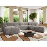 Narożnik MODARO U 6M - strona lewa - jasnobrązowy, sztruks