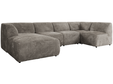 Narożnik MODARO U 6M - strona lewa - jasnobrązowy, sztruks