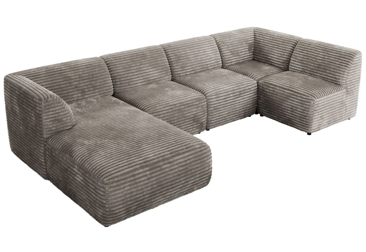 Narożnik MODARO U 6M - strona lewa - jasnobrązowy, sztruks