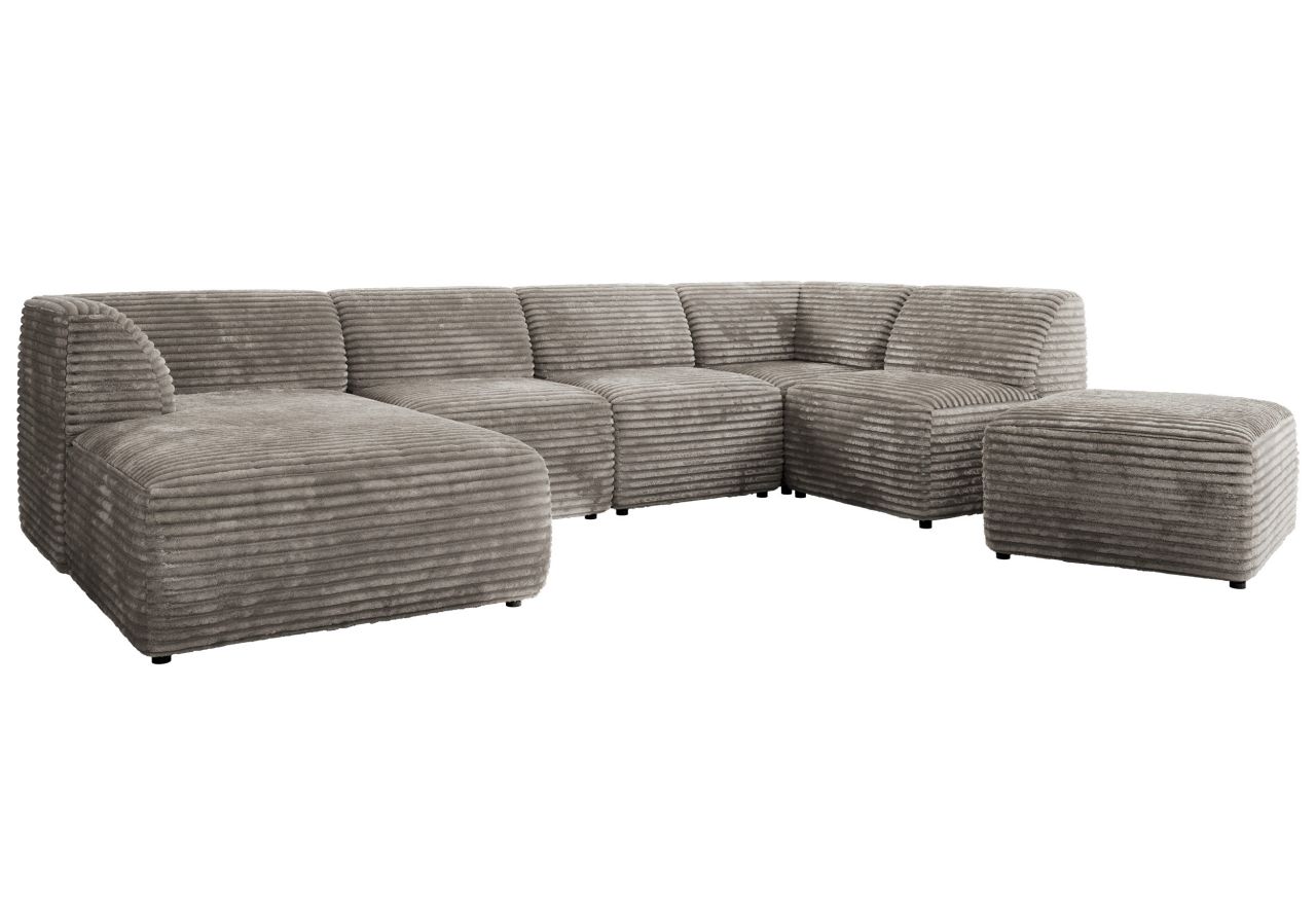 Narożnik MODARO U 6M - strona lewa - jasnobrązowy, sztruks