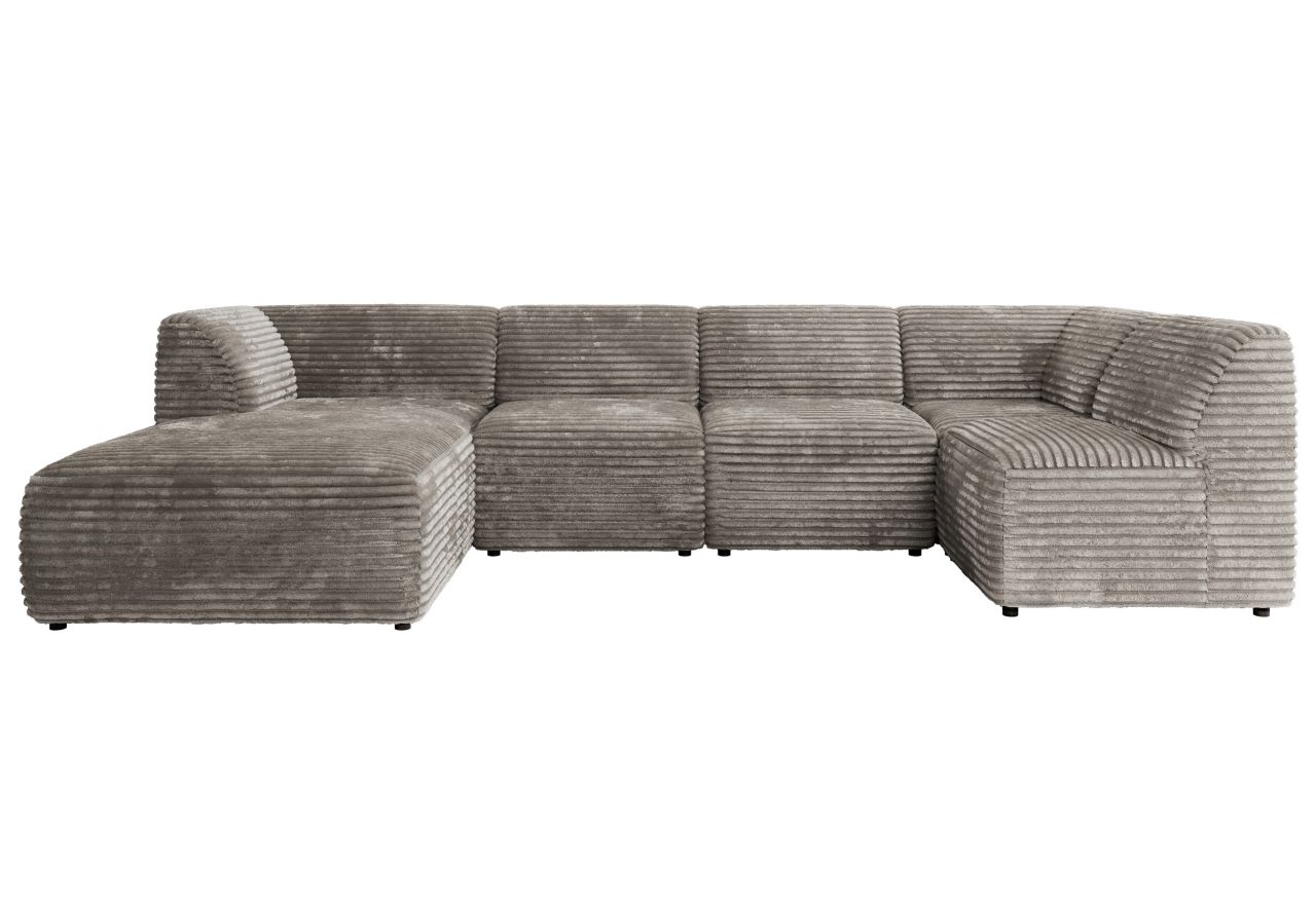 Narożnik MODARO U 6M - strona lewa - jasnobrązowy, sztruks