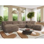 Narożnik MODARO U 6M - strona lewa - brązowy, sztruks