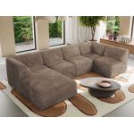 Narożnik MODARO U 6M - strona lewa - brązowy, sztruks