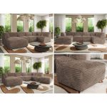 Narożnik MODARO U 6M - strona lewa - brązowy, sztruks