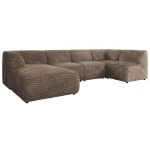 Narożnik MODARO U 6M - strona lewa - brązowy, sztruks