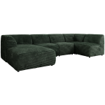 Narożnik MODARO U 6M - strona lewa - ciemnozielony, sztruks