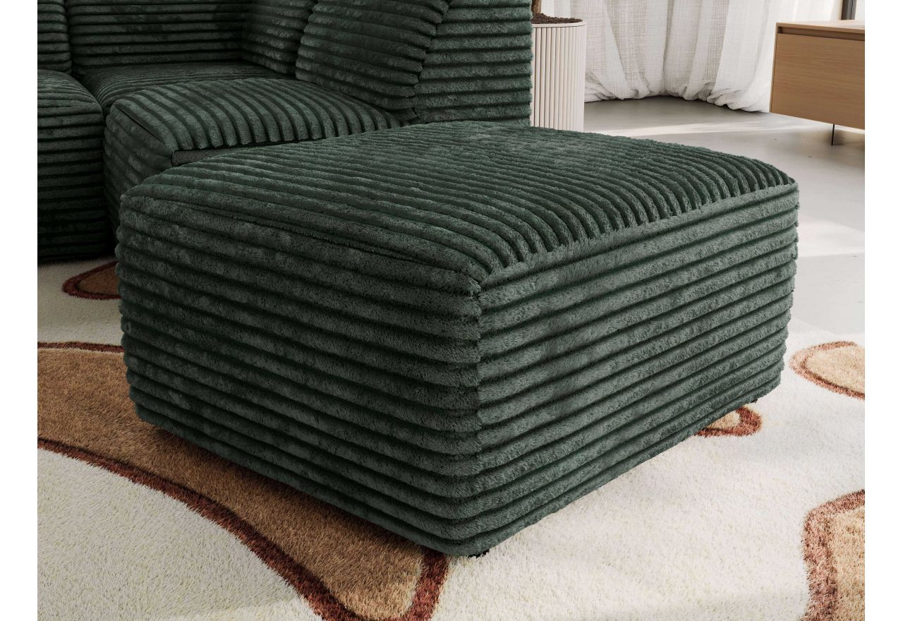 Narożnik MODARO U 6M - strona lewa - ciemnozielony, sztruks