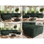 Narożnik MODARO U 6M - strona lewa - ciemnozielony, sztruks