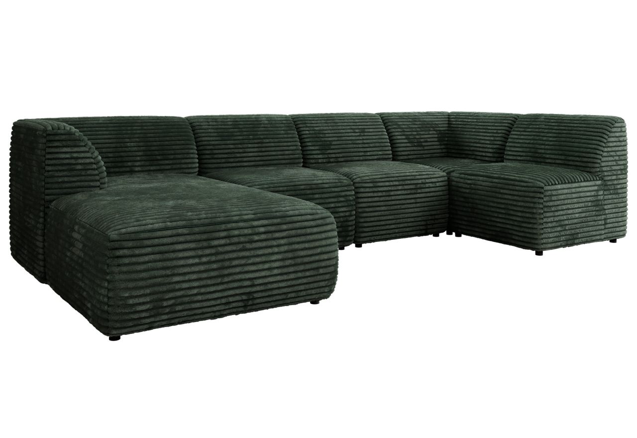 Narożnik MODARO U 6M - strona lewa - ciemnozielony, sztruks