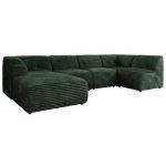 Narożnik MODARO U 6M - strona lewa - ciemnozielony, sztruks