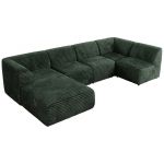 Narożnik MODARO U 6M - strona lewa - ciemnozielony, sztruks