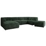 Narożnik MODARO U 6M - strona lewa - ciemnozielony, sztruks