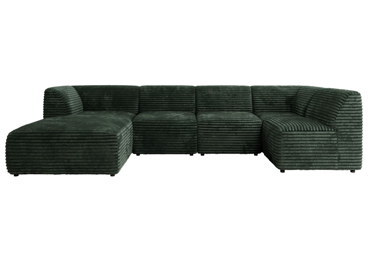 Narożnik MODARO U 6M - strona lewa - ciemnozielony, sztruks