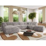 Narożnik MODARO U 6M - strona lewa - jasnoszary, sztruks