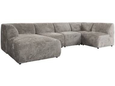 Narożnik MODARO U 6M - strona lewa - jasnoszary, sztruks