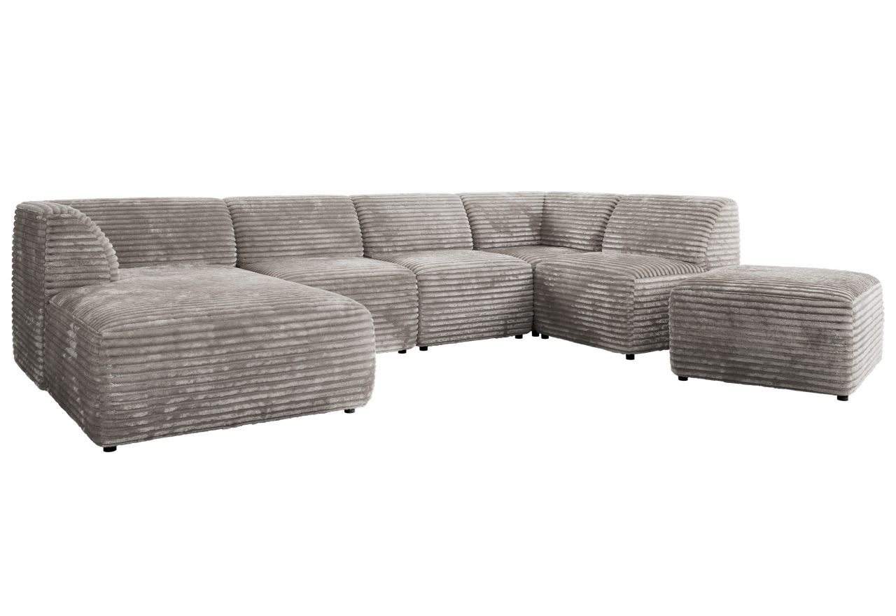 Narożnik MODARO U 6M - strona lewa - jasnoszary, sztruks