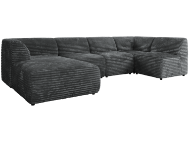 Narożnik MODARO U 6M - strona lewa - szary, sztruks